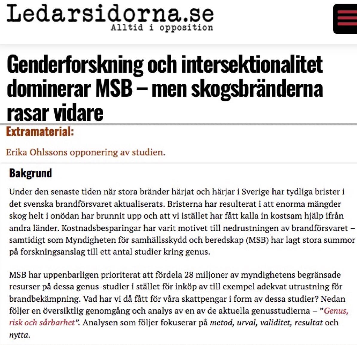 opponering ledarisdorna